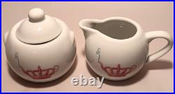 CROWN & CRUMPET vtg san francisco california english tea creamer sugar bowl pink