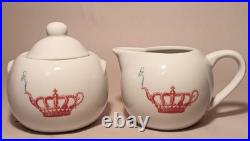 CROWN & CRUMPET vtg san francisco california english tea creamer sugar bowl pink