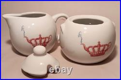CROWN & CRUMPET vtg san francisco california english tea creamer sugar bowl pink