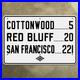 CSAA_Cottonwood_San_Francisco_California_highway_road_sign_1934_US_99_21_01_rdbm