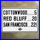 CSAA_Cottonwood_San_Francisco_California_highway_road_sign_1934_US_99_21_01_zol