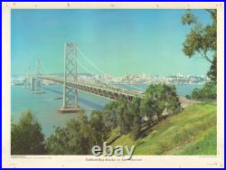 C. 1950 Large Color Photograph of San Francisco Oakland Bay Bridge, California