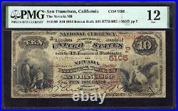 Ca 1882 $10 Brown Back? San Francisco, California? The Nevada Nb Pmg Fine 12