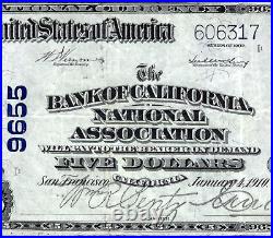 Ca 1902 $5? San Francisco, California? Strong Color