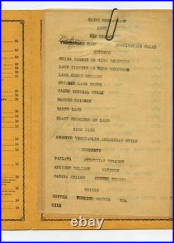 Cairo Restaurant Menu Fourth St San Francisco California 1939 First Armenian