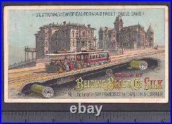 California 1883 SCARCE San Francisco Cable Car Belding Sewing Thread Trade Card