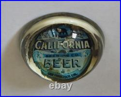California Brewing Company, San Francisco, Vintage Advertising Glass Paperweight