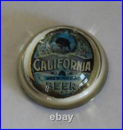 California Brewing Company, San Francisco, Vintage Advertising Glass Paperweight