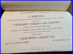 California Casket Company Hardcover Catalogue 1906 San Francisco Earthquake