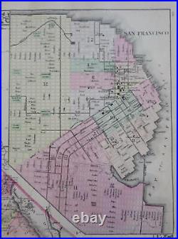 California County Map San Francisco Bay Los Angeles San Diego 1882 Mitchell map