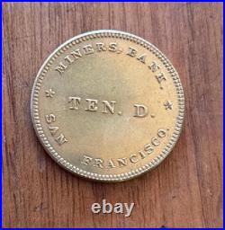 California Miners Bank San Francisco 10 D Token Coin Gold Color, trade coin