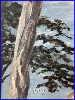California Painting Near Lands End San Francisco Seascape Signed Illegible 07