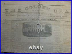 California gold rush San Francisco Newspaper withgreat ads Antique Bowie Knife