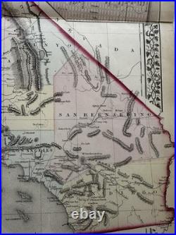 California with San Francisco plan 1874 Mitchell decorative hand colored nice map