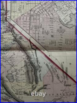 California with San Francisco plan 1874 Mitchell decorative hand colored nice map