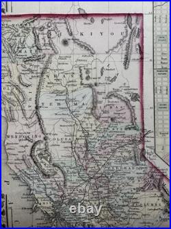 California with San Francisco plan 1874 Mitchell decorative hand colored nice map