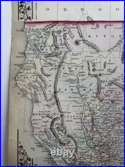 California with San Francisco plan 1874 Mitchell decorative hand colored nice map