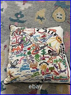 Catstudio Pillow CALIFORNIA Hand Embroidered 20x20 New San Francisco Hollywood