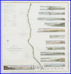 Coast Survey Chart San Francisco California Umpquah River Oregon Elevations 1854