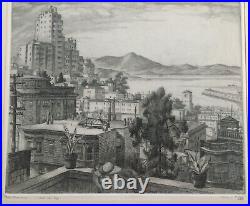 Cornelis Botke Early California framed Etching - San Francisco 2nd ed. 3/50