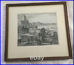 Cornelis Botke Early California framed Etching - San Francisco 2nd ed. 3/50