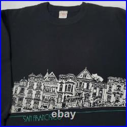 Crazy Shirts Hawaii San Francisco Postcard Row Sweatshirt Size XL USA 90's VTG
