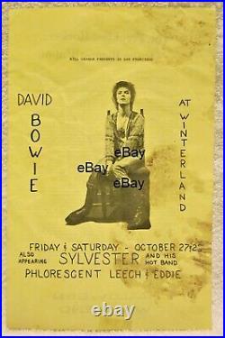 DAVID BOWIE Rare 1972 CONCERT HANDBILL San Francisco BILL GRAHAM PRESENTS Poster