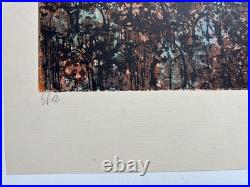 Dorothy Bowman Signed Vintage Serigraph Print Titled San Francisco Eve 1966