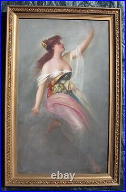 Eduardo Tojetti 1851-1930 Oil Painting Woman Italy San Francisco California
