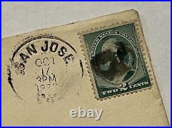 Fancy Cancel 1882 San Jose Cover To San Francisco With Unique Cork Postmark