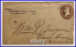 Fancy Cancel Grilled Circle 1885 Table Rock California Cover To San Francisco