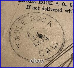 Fancy Cancel Grilled Circle 1885 Table Rock California Cover To San Francisco