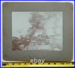 Fire San Francisco California Original Large Antique Sepia Photograph