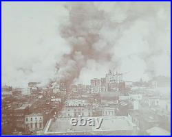 Fire San Francisco California Original Large Antique Sepia Photograph