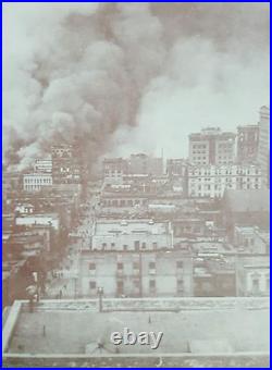Fire San Francisco California Original Large Antique Sepia Photograph