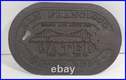 Ford Meter Box Co. San Francisco Golden Gate Meter Box Water Dept. Cover SMLCHIP