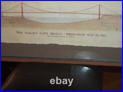 Framed 41 X 18 Golden Gate Bridge Dedicated May 27 1937 Panoramic view