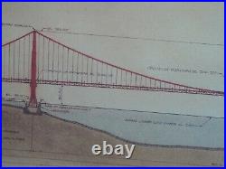 Framed 41 X 18 Golden Gate Bridge Dedicated May 27 1937 Panoramic view