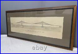 Framed Golden Gate Bridge Dedicated May 1937 Panoramic view True Vintage MINT