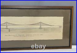 Framed Golden Gate Bridge Dedicated May 1937 Panoramic view True Vintage MINT