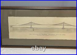 Framed Golden Gate Bridge Dedicated May 1937 Panoramic view True Vintage MINT
