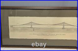 Framed Golden Gate Bridge Dedicated May 1937 Panoramic view True Vintage MINT