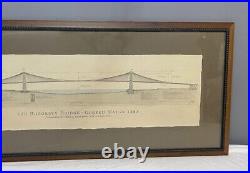 Framed Golden Gate Bridge Dedicated May 1937 Panoramic view True Vintage MINT