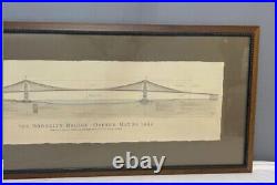 Framed Golden Gate Bridge Dedicated May 1937 Panoramic view True Vintage MINT