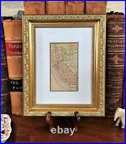Framed Original 1886 Antique Map CALIFORNIA Fresno Modesto Napa Redding Salinas