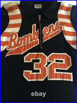 GAME-WORN 1960s AUTHENTIC San Francisco BAY BOMBERS Orange-and-Brown Jersey #32