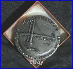 GOLDEN GATE BRIDGE 25th Anniv SAN FRANCISCO. 999 Silver Medal MEDALLIC ART N. Y
