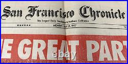 Golden Gate Bridge, 50 Year Ticket Walk Across + Certif. Newspaper Of Day! CA