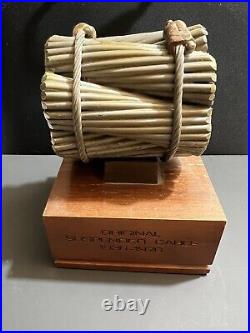 Golden Gate Bridge Original Suspension Cable Section 1936-1976 With Walnut Stand Golden Gate Bridge Original Suspension Cable Section 1936-1976 With Walnut Stand