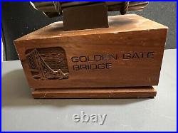 Golden Gate Bridge Original Suspension Cable Section 1936-1976 With Walnut Stand Golden Gate Bridge Original Suspension Cable Section 1936-1976 With Walnut Stand